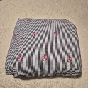 Tommy Hilfiger 1 Twin XL blue and white stripe lobster sheet only